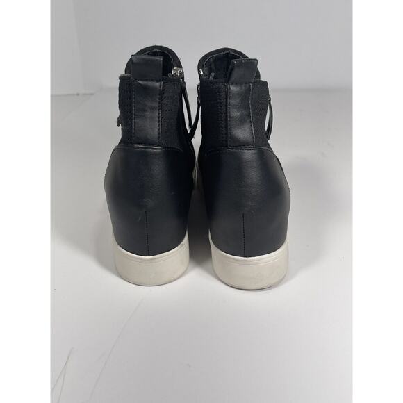 Steve Madden Womens Loxley Black Mesh Wedge High Top Sneaker Zip Sz 10 M NEW** - Picture 7 of 10